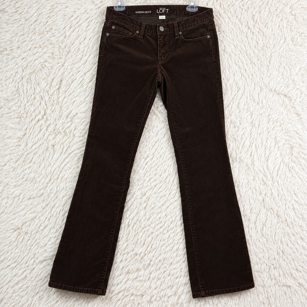 Vintage Y2K Ann Taylor LOFT Brown Corduroy Bootcut Pants Size 4
